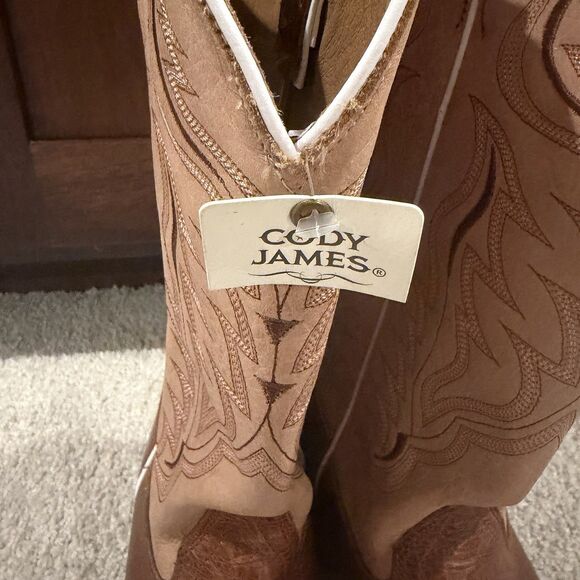 Try On New Cody James Yellowstone Western Cowboy Boots Men 8 1/2 D BCJSP22L1 Tan